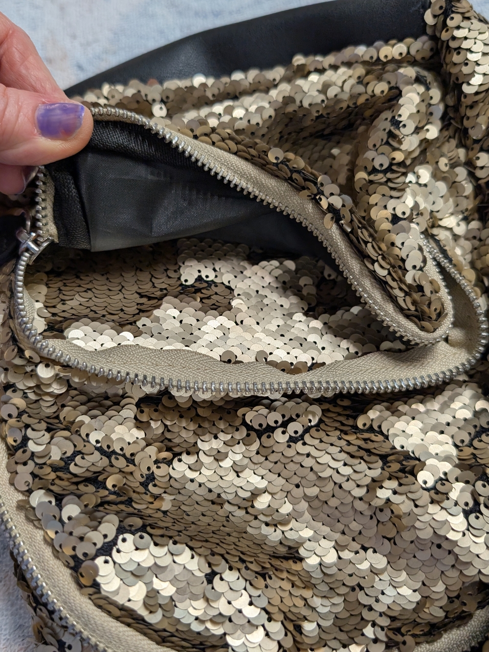 Sequin Mini Backpack - Gold - Picture 12 of 13